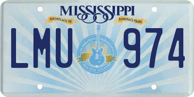 MS license plate LMU974