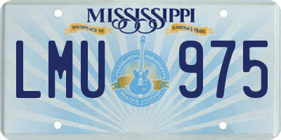 MS license plate LMU975