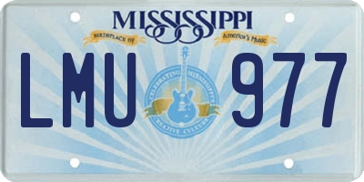 MS license plate LMU977
