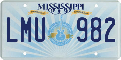 MS license plate LMU982
