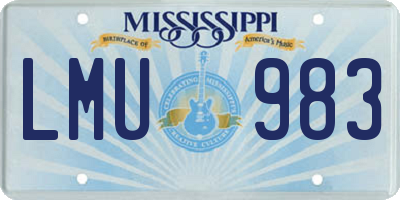 MS license plate LMU983