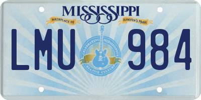 MS license plate LMU984