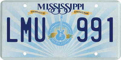MS license plate LMU991
