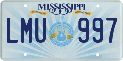 MS license plate LMU997