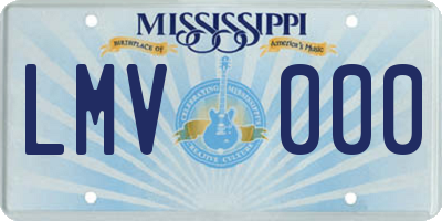 MS license plate LMV000