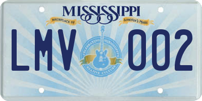 MS license plate LMV002