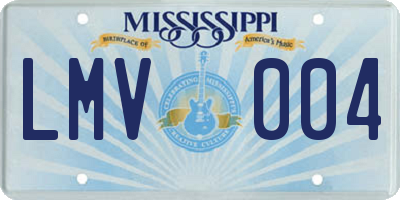 MS license plate LMV004