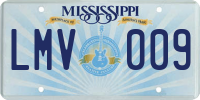 MS license plate LMV009