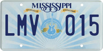 MS license plate LMV015