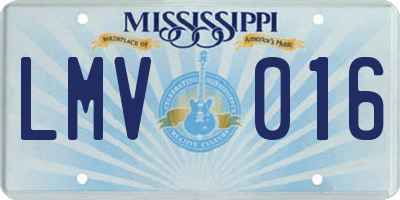 MS license plate LMV016