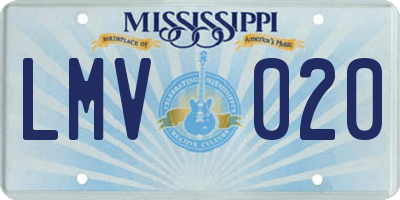 MS license plate LMV020