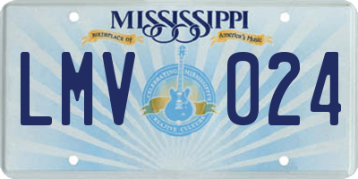 MS license plate LMV024