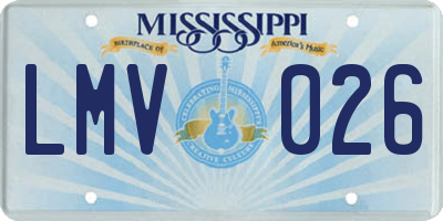 MS license plate LMV026