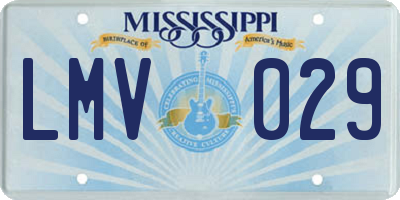 MS license plate LMV029