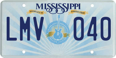 MS license plate LMV040