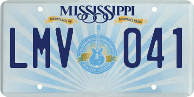 MS license plate LMV041