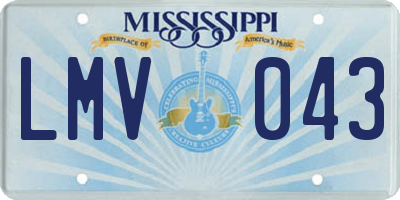 MS license plate LMV043