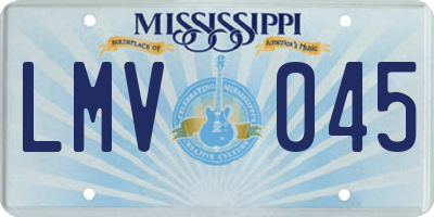 MS license plate LMV045