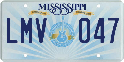 MS license plate LMV047