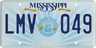 MS license plate LMV049