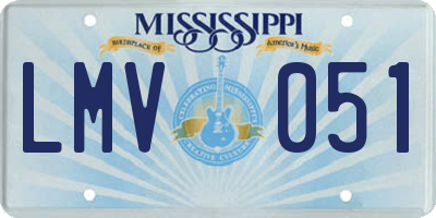 MS license plate LMV051