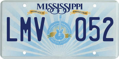 MS license plate LMV052