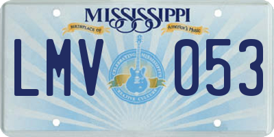 MS license plate LMV053