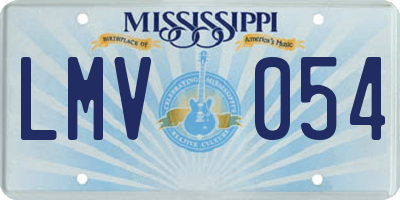 MS license plate LMV054
