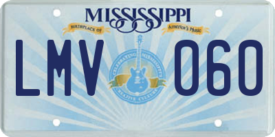MS license plate LMV060