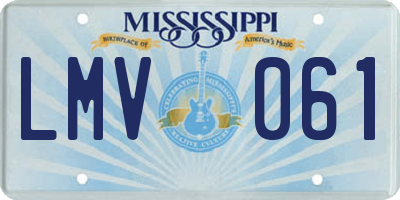 MS license plate LMV061