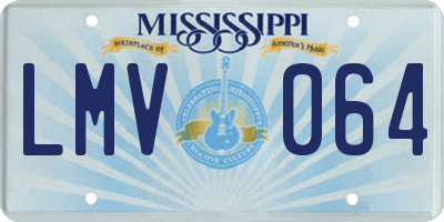 MS license plate LMV064