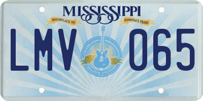 MS license plate LMV065