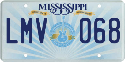MS license plate LMV068