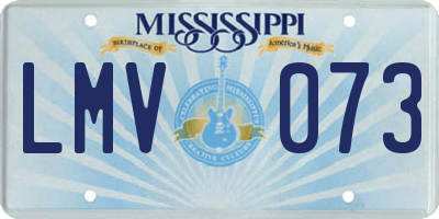 MS license plate LMV073