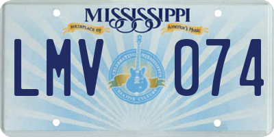 MS license plate LMV074