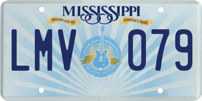 MS license plate LMV079