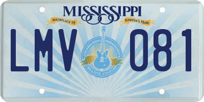 MS license plate LMV081