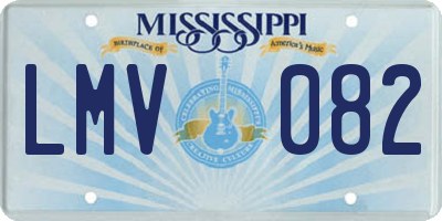 MS license plate LMV082