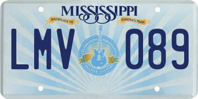 MS license plate LMV089