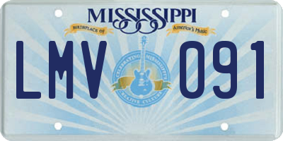 MS license plate LMV091