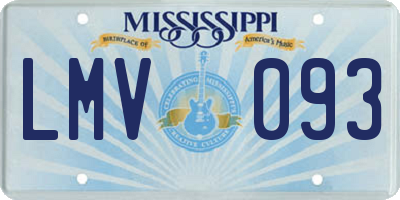 MS license plate LMV093