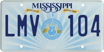 MS license plate LMV104
