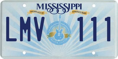 MS license plate LMV111