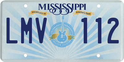MS license plate LMV112