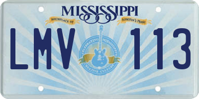 MS license plate LMV113
