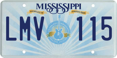 MS license plate LMV115