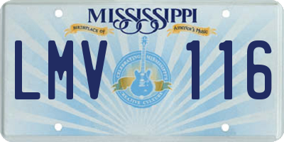 MS license plate LMV116