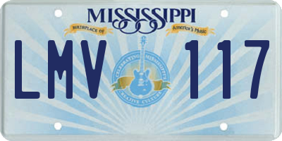 MS license plate LMV117