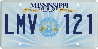 MS license plate LMV121
