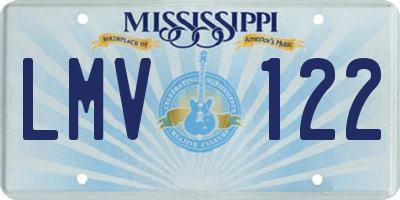 MS license plate LMV122